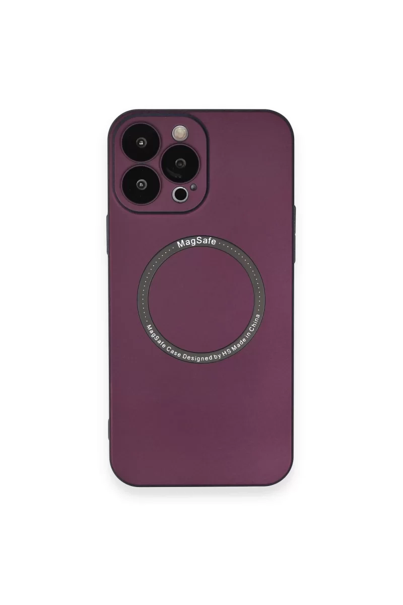 Newface Apple iPhone 14 Pro Kılıf Jack Magneticsafe Lens Silikon - Mürdüm