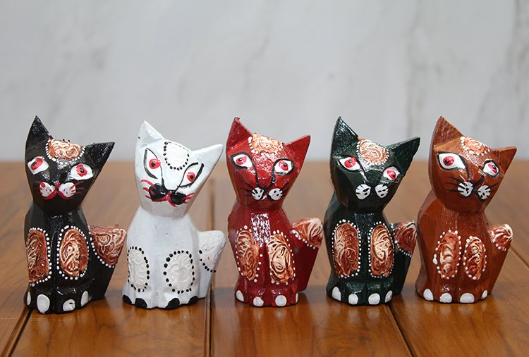 Ahşap 5'li Kedi Seti Model 3