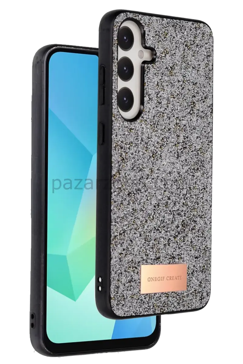 Onegif Samsung Galaxy A26 Bright Simli Kapak - Gümüş