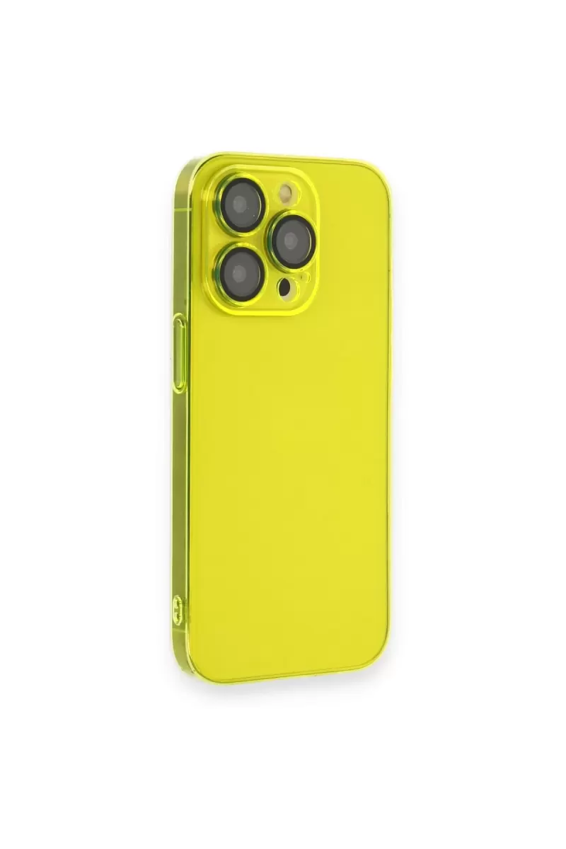 Newface Apple iPhone 14 Pro Kılıf Armada Lensli Kapak - Sarı