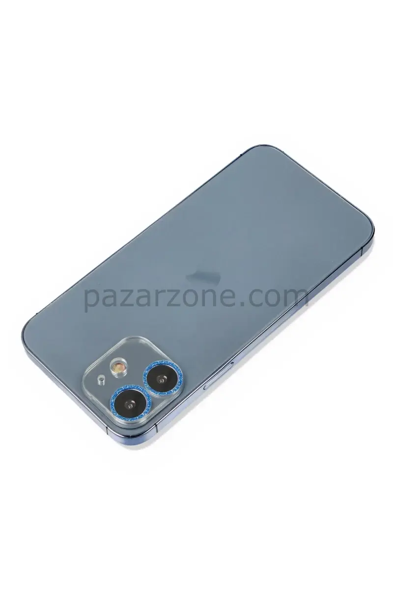 Newface Apple iPhone 12 Shine Kamera Lens Koruma Cam - Mavi