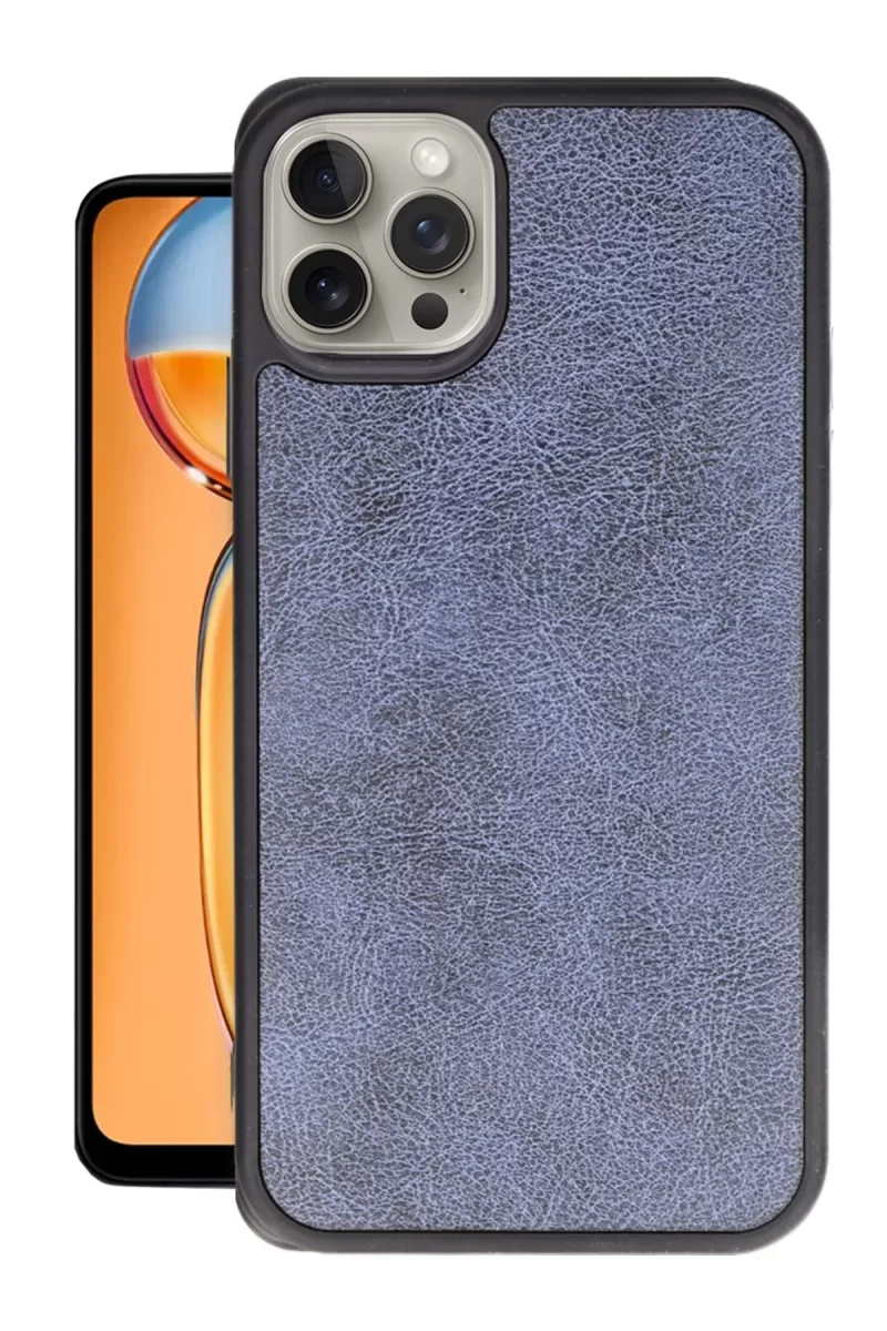 Newface Apple iPhone 15 Pro Max Kılıf Aras Deri Kapak - Lacivert