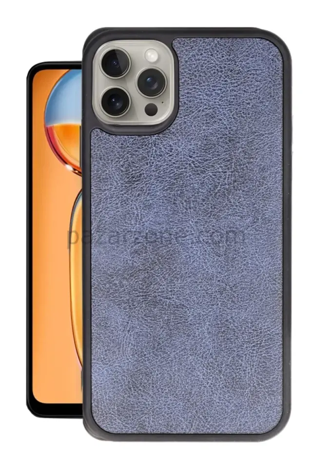 Newface Apple iPhone 15 Pro Max Kılıf Aras Deri Kapak - Lacivert
