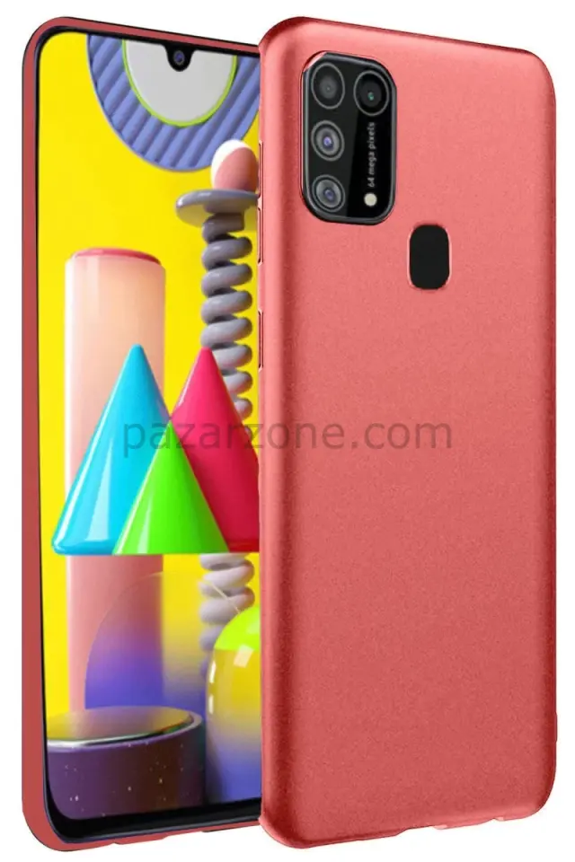 Newface Samsung Galaxy M31 Kılıf Nano içi Kadife Silikon - Kiremit