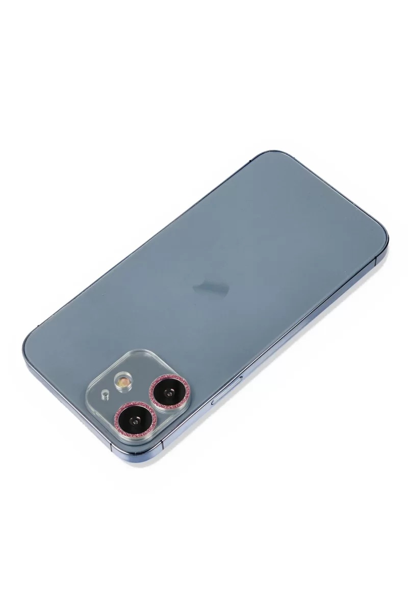 Newface Apple iPhone 12 Shine Kamera Lens Koruma Cam - Pembe