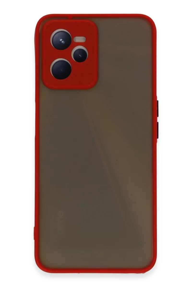Newface Realme C35 Kılıf Montreal Silikon Kapak - Kırmızı