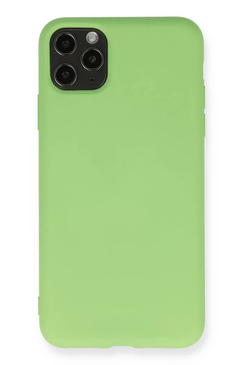 Newface Apple iPhone 11 Pro Max Kılıf Nano içi Kadife Silikon - Yeşil