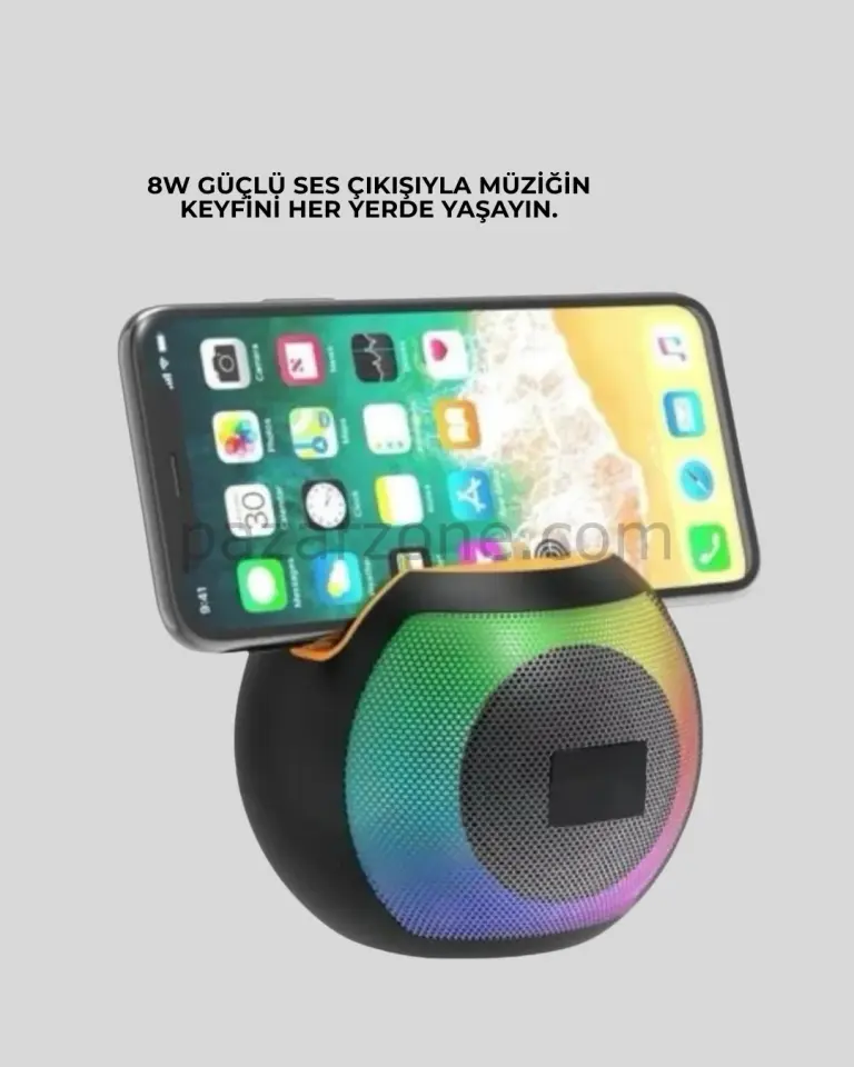 RGB Işıklı Taşınabilir Kablosuz Bluetooth Hoparlör Yeni Nesil