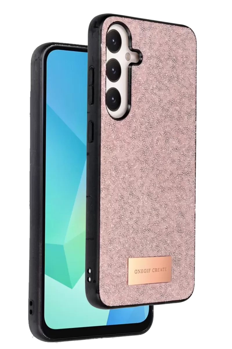 Onegif Samsung Galaxy A36 Bright Simli Kapak - Pembe