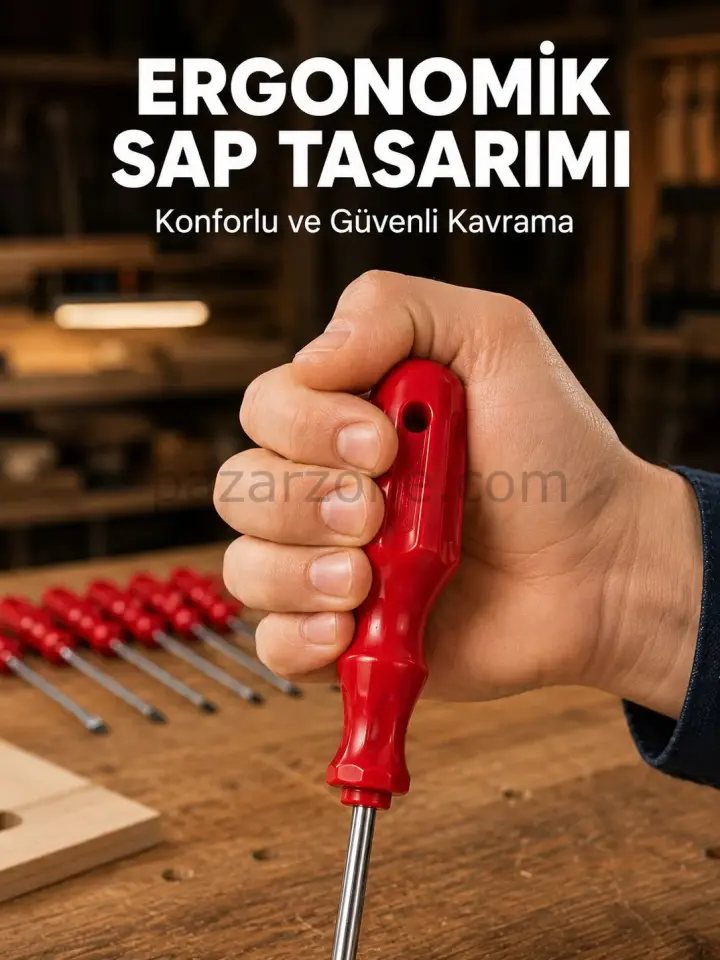 Çelik 7'li Tornavida Seti Ergonomik Sap Profesyonel Kullanım