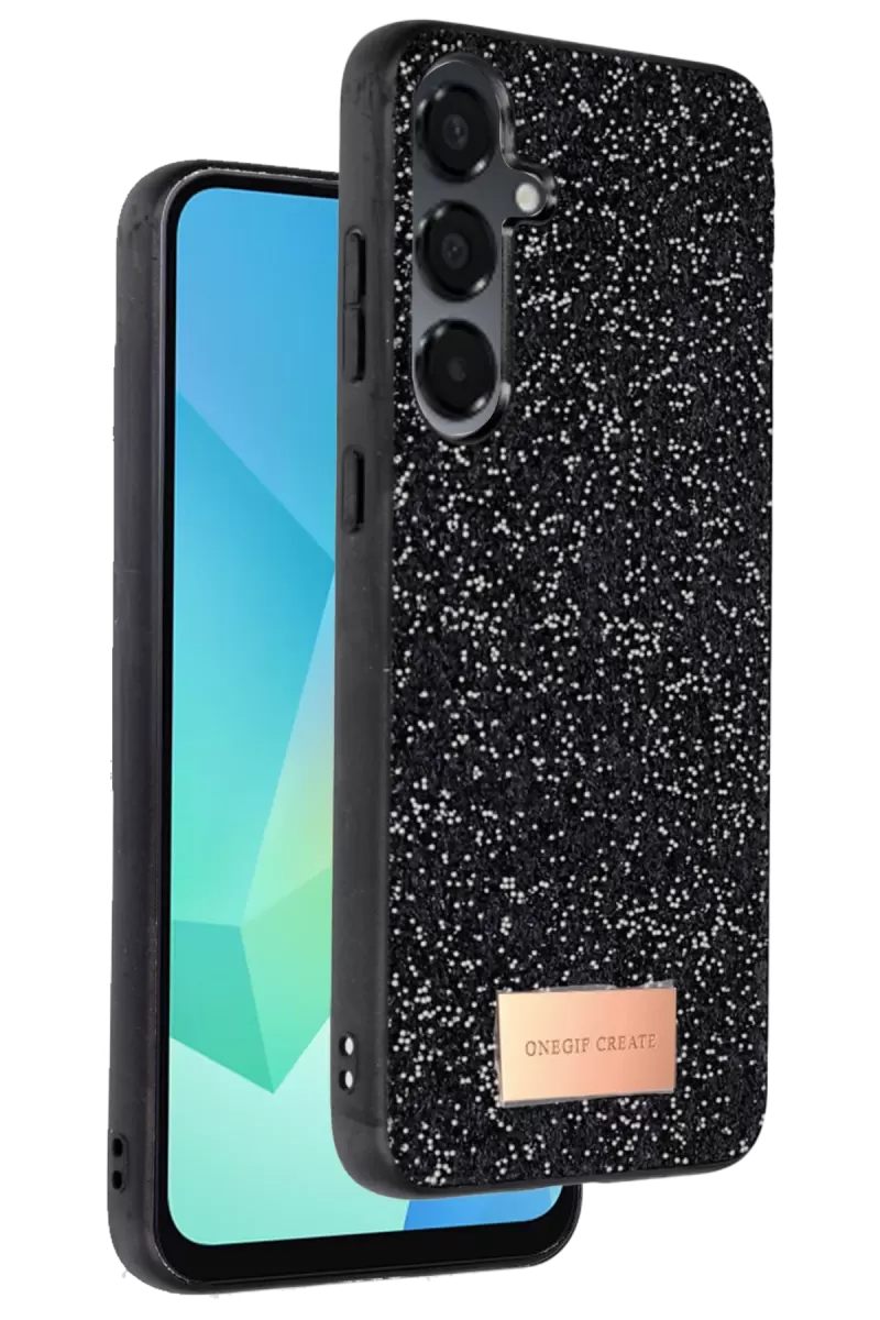 Onegif Samsung Galaxy A36 Bright Simli Kapak - Siyah