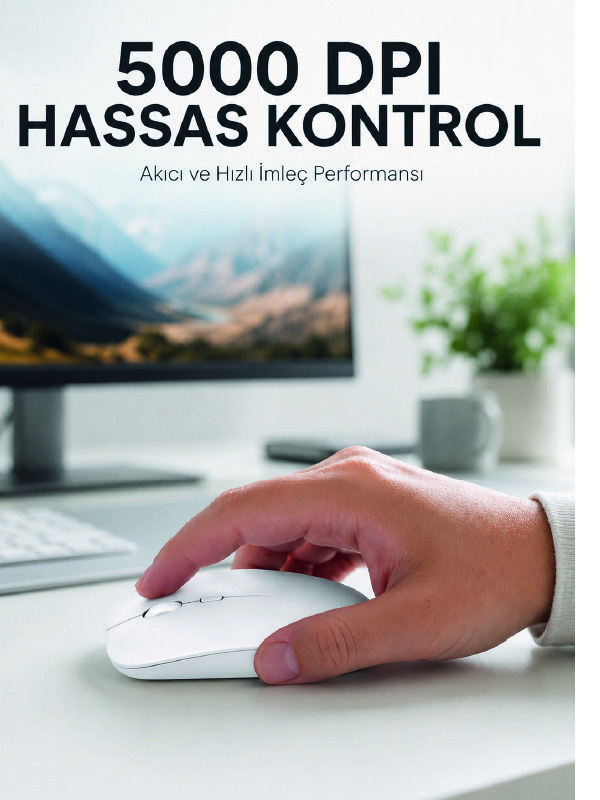 Kablosuz Bluetooth Oyuncu Mouse Sessiz Tıklama Ergonomik Wireless Fare