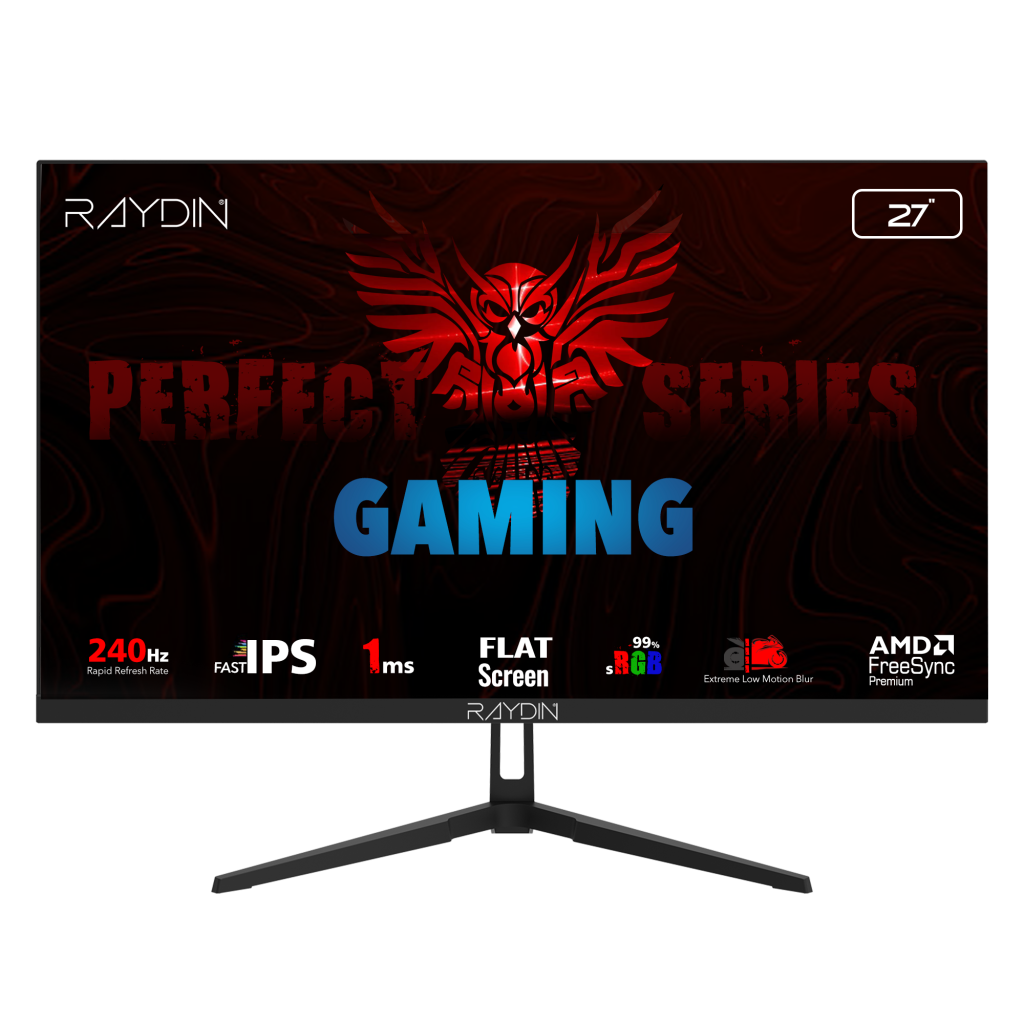RAYDIN EC27DFI-240HZ, 27", 1ms, 240Hz, Full HD, HDMI, DP, IPS LED, Flat, Frameless, FreeSync Gaming Monitör