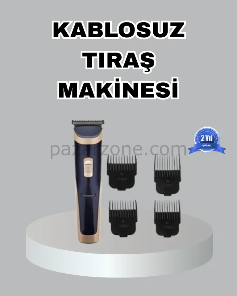 Çelik Bıçaklı Unisex Şarjlı Tıraş Makinesi – Sessiz Motor, Kablosuz ve Ayarlanabilir