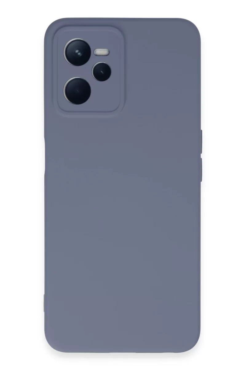 Newface Realme C35 Kılıf Nano içi Kadife Silikon - Gri