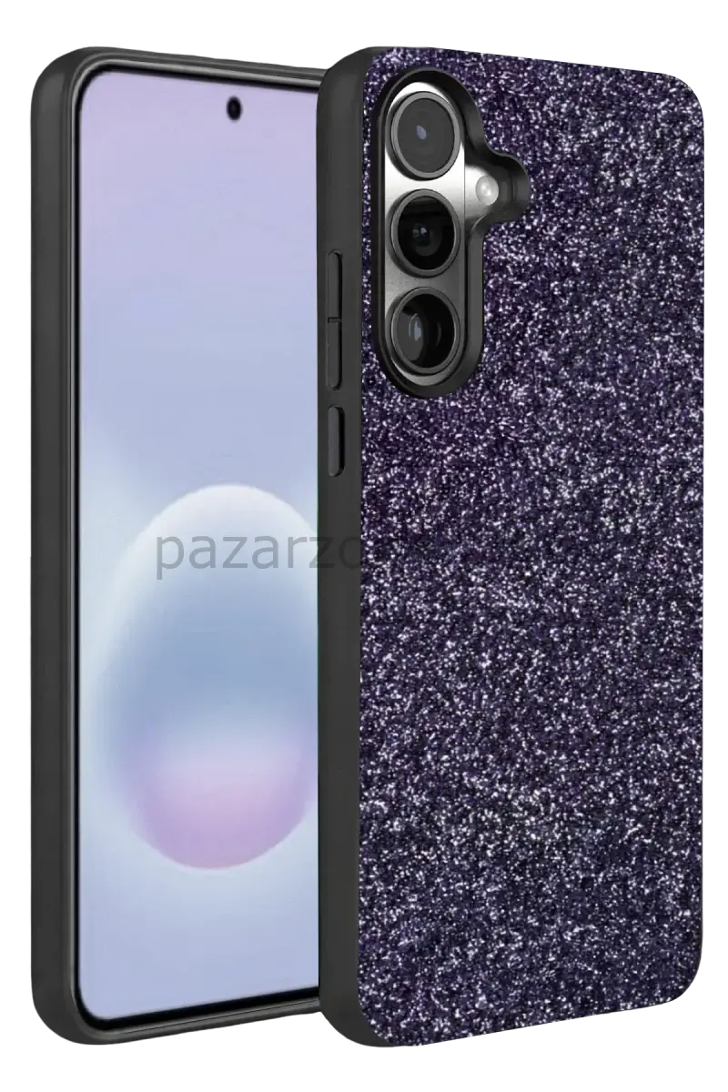 Onegif Samsung Galaxy A37 5G Bright Simli Kapak - Derin Mor