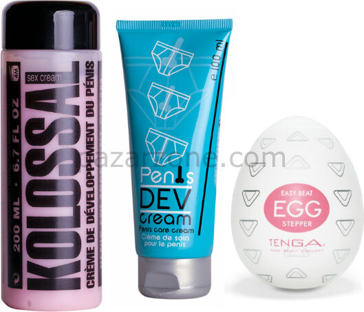 Ozzy Store Tenga Egg Stepper Mastürbatör ve Kolossal Krem ve PenisDevelopment Cream
