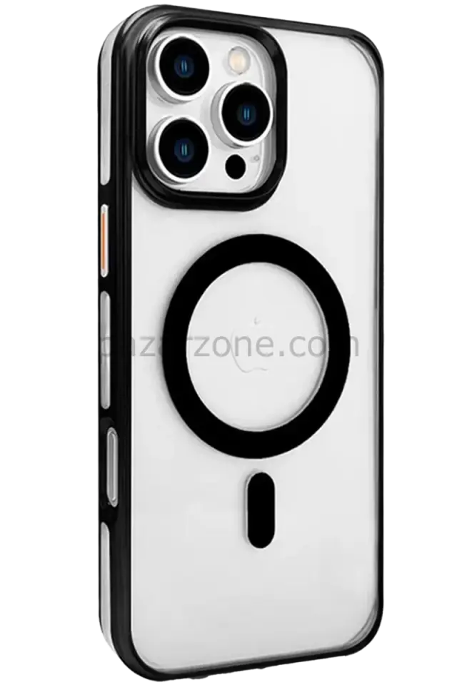 Joko Apple iPhone 16 Pro Gleam PC Sert Magsafe Kılıf - Şeffaf-Siyah