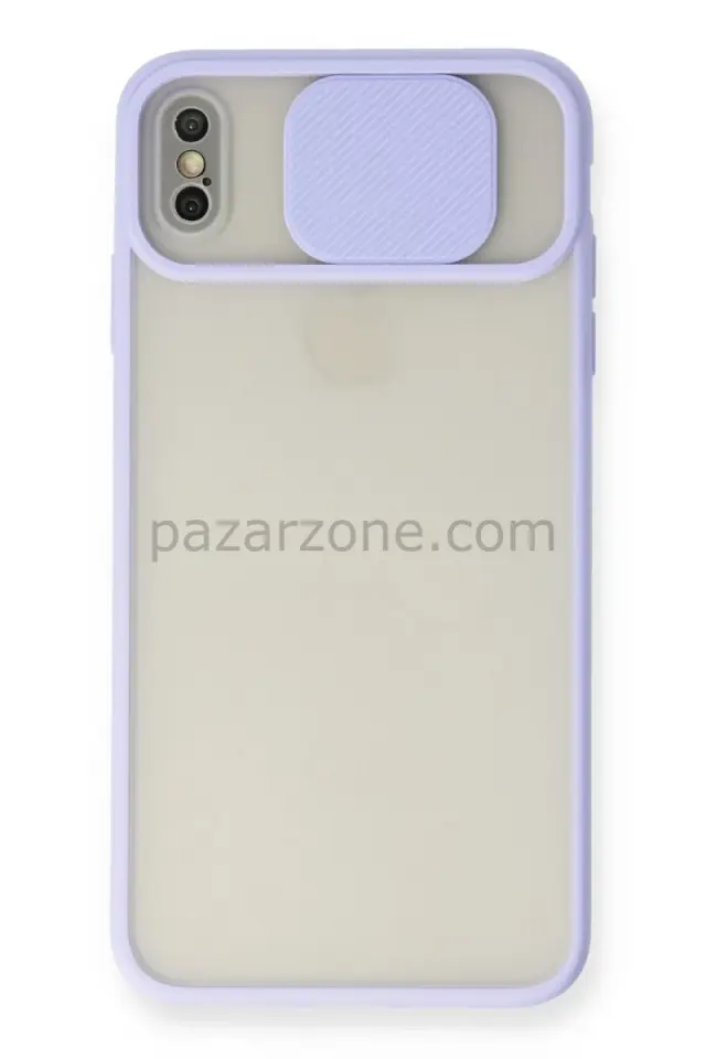 Newface Apple iPhone XS Max Kılıf Palm Buzlu Kamera Sürgülü Silikon - Lila