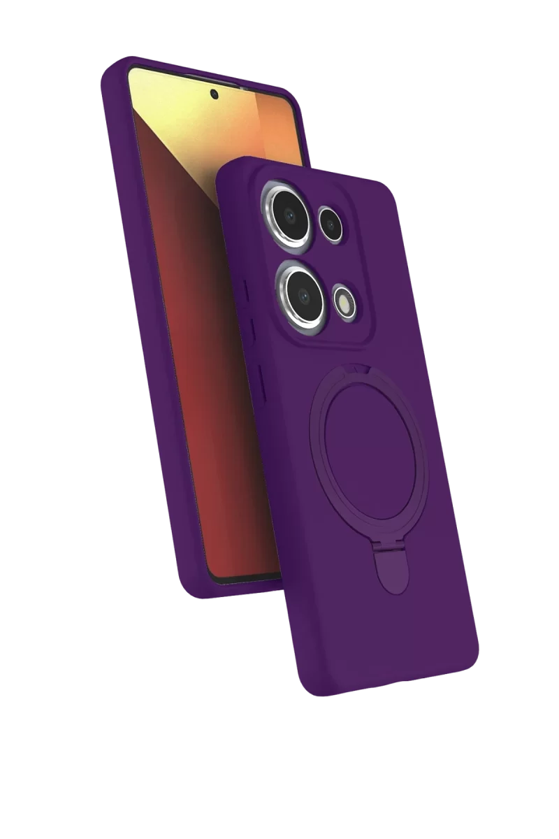 Newface Xiaomi Redmi Note 13 Pro 4G Regal Magsafe Standlı Kapak - Derin Mor