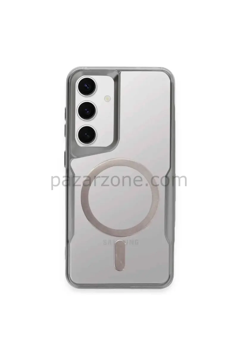 Newface Samsung Galaxy S24 Kılıf Boyi Magsafe Silikon Kapak - Gümüş