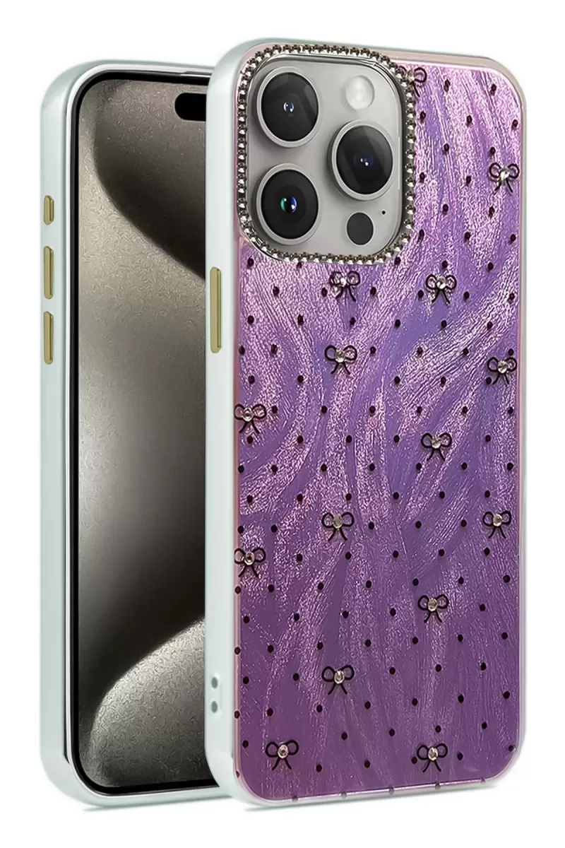 Newface Apple iPhone 14 Pro Kılıf Blade Aynalı Desenli Kapak - Desen 2