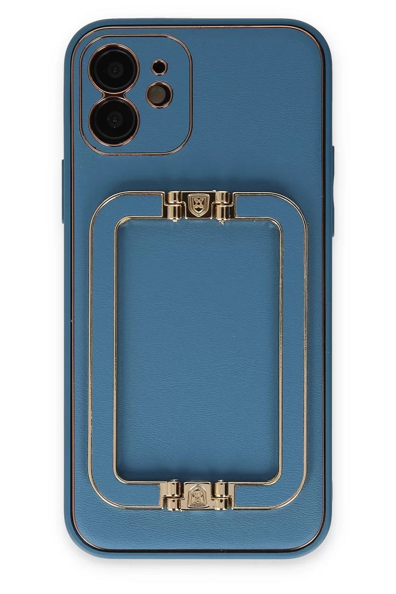 Newface Apple iPhone 12 Kılıf Coco Elit Kapak - Mavi