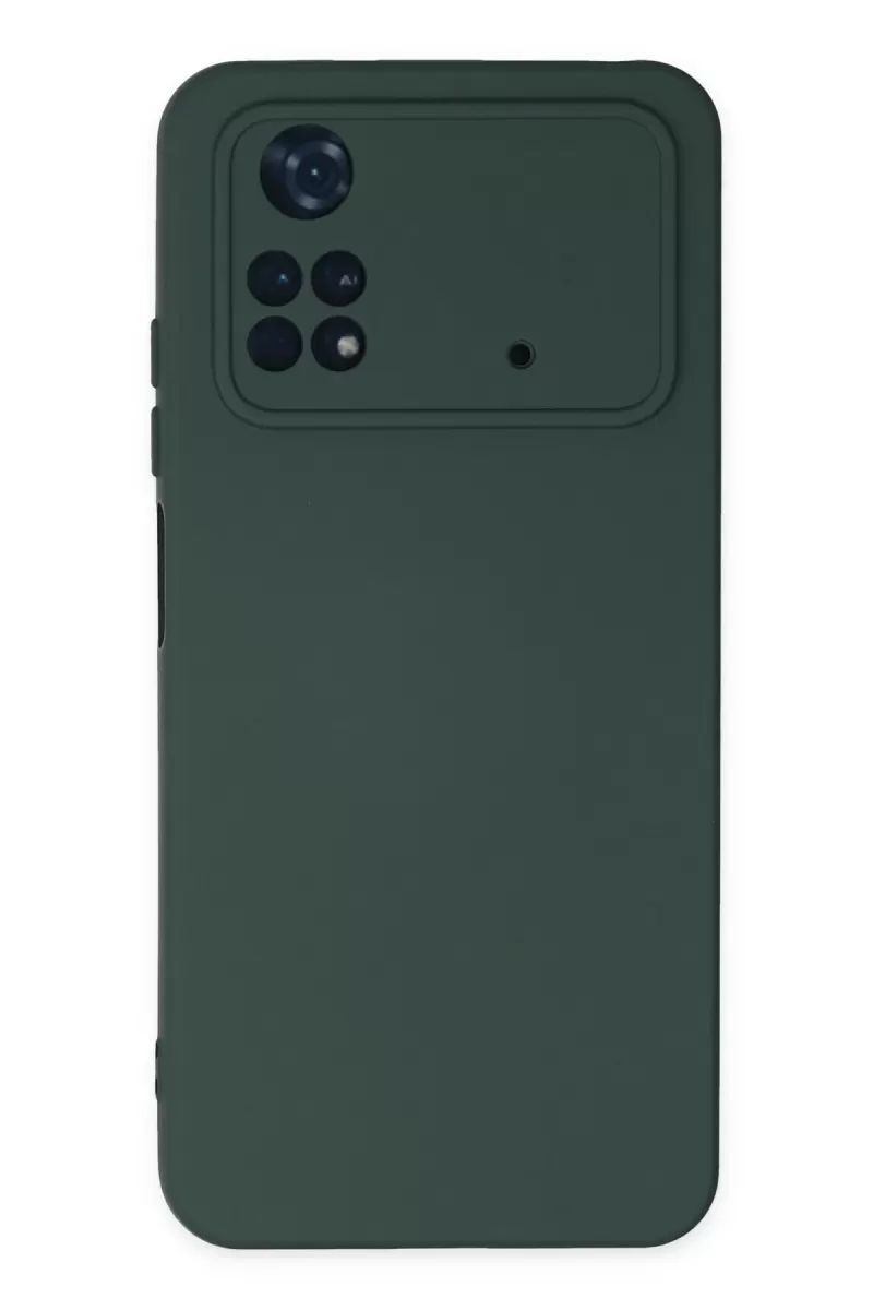 Newface Xiaomi Poco M4 Pro 4G Kılıf Nano içi Kadife Silikon - Koyu Yeşil