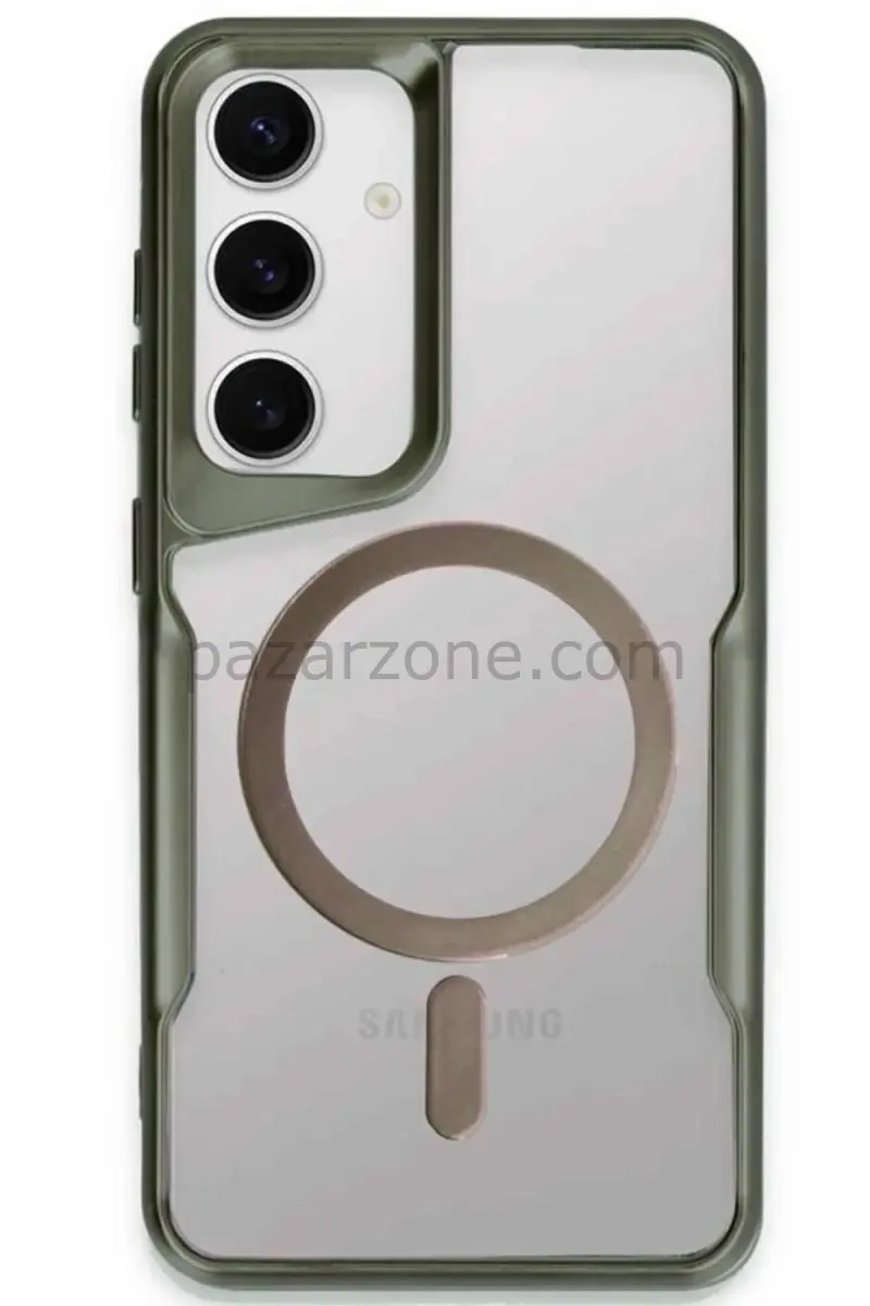 Newface Samsung Galaxy S24 Kılıf Boyi Magsafe Silikon Kapak - Yeşil