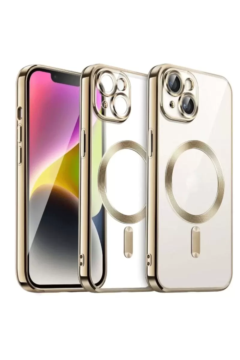 Newface Apple iPhone 13 Kılıf Kross Magneticsafe Kapak - Gold
