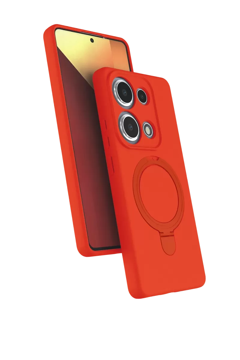 Newface Xiaomi Redmi Note 13 Pro 4G Regal Magsafe Standlı Kapak - Turuncu
