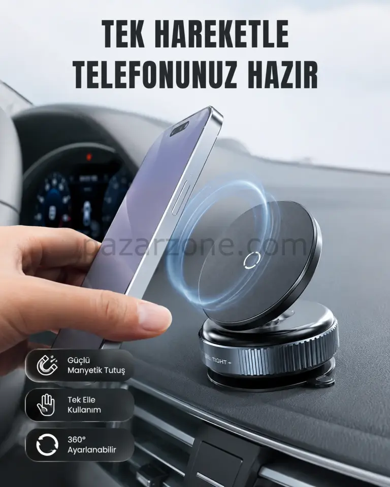 16 Mıknatıslı Araç Telefon Tutucu Kaymaz ve Güvenli