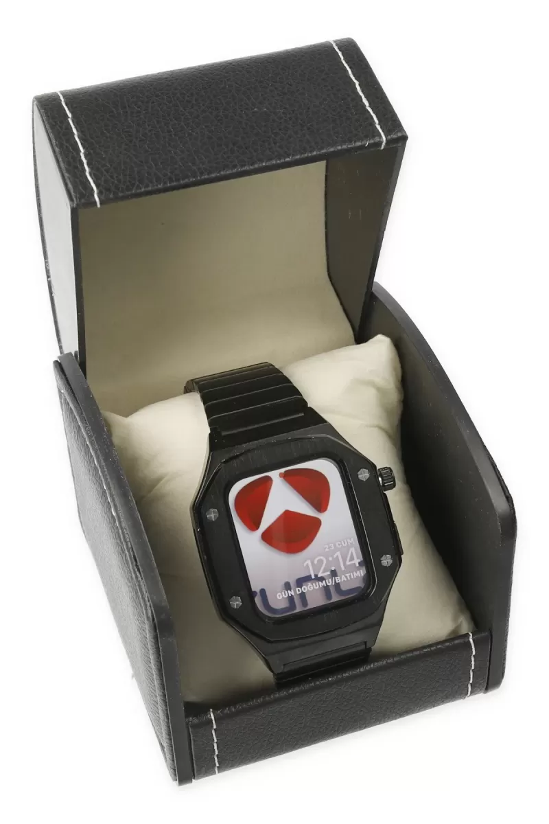 Newface Apple Watch 44mm KR409 Metal Kordon - Siyah