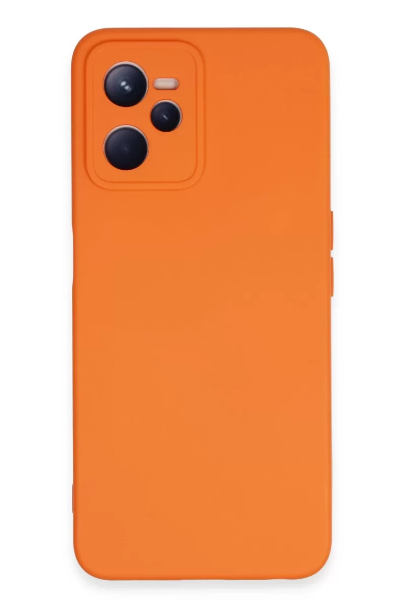 Newface Realme C35 Kılıf Nano içi Kadife Silikon - Turuncu
