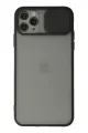 Newface Apple iPhone 11 Pro Max Kılıf Palm Buzlu Kamera Sürgülü Silikon - Siyah