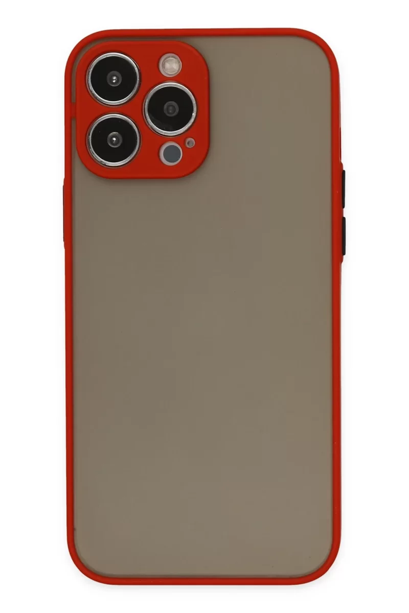 Newface Apple iPhone 15 Pro Max Kılıf Montreal Silikon Kapak - Kırmızı