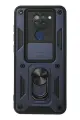 Newface Xiaomi Redmi Note 9 Kılıf Pars Lens Yüzüklü Silikon - Lacivert