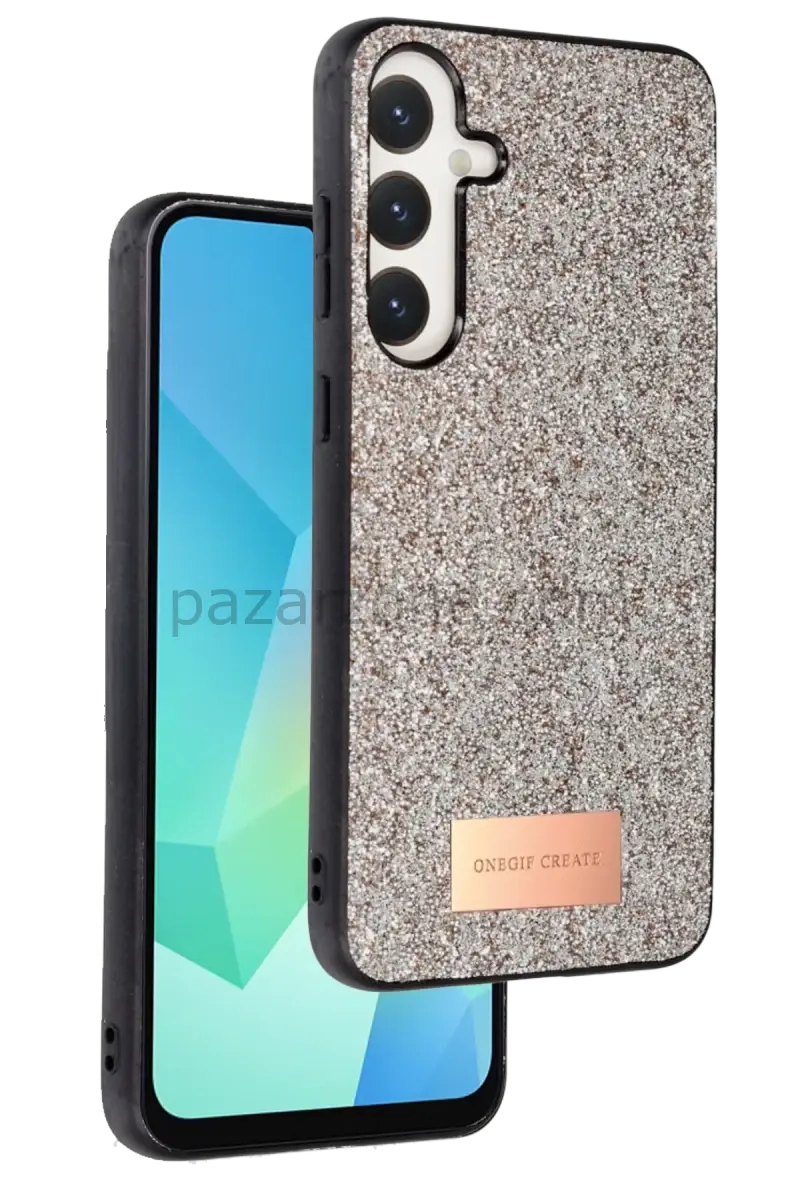 Onegif Samsung Galaxy A56 Bright Simli Kapak - Gold