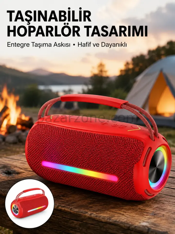 USB/SD/AUX Girişli Hoparlör – 10 W × 2 Çift Sürücü