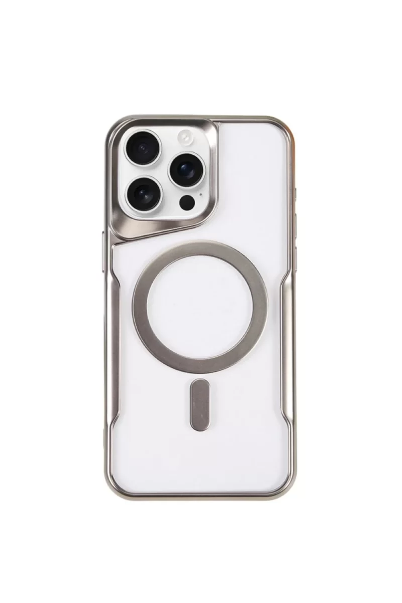 Newface Apple iPhone 14 Pro Kılıf Boyi Magsafe Silikon Kapak - Gümüş