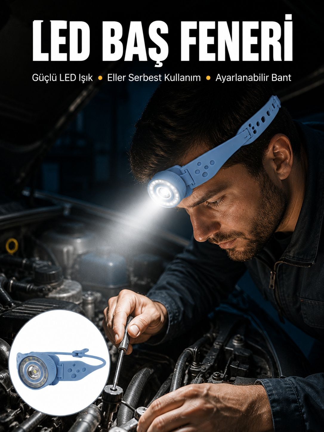 Suya Dayanıklı LED Kafa Lambası Outdoor Kullanım Yeni Nesil