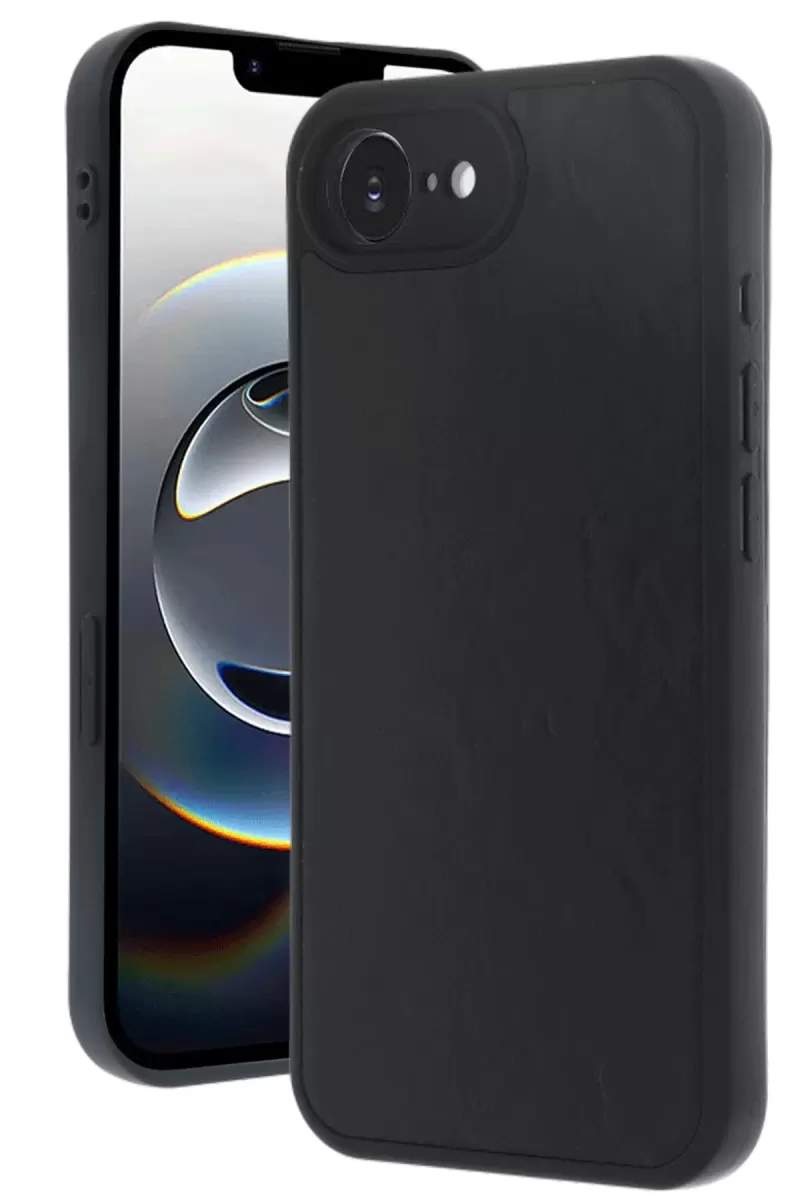 Newface Apple iPhone 16E Kılıf Aras Deri Kapak - Siyah