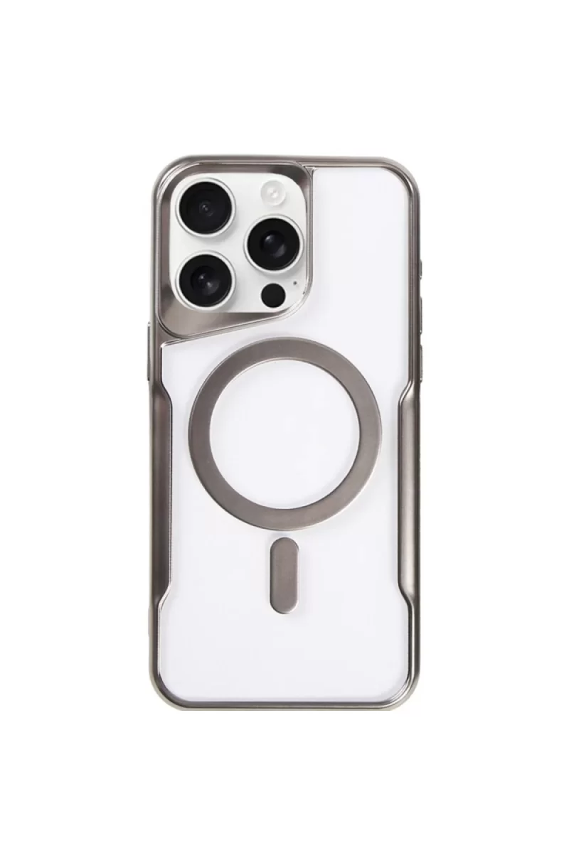Newface Apple iPhone 14 Pro Kılıf Boyi Magsafe Silikon Kapak - Titan Gri