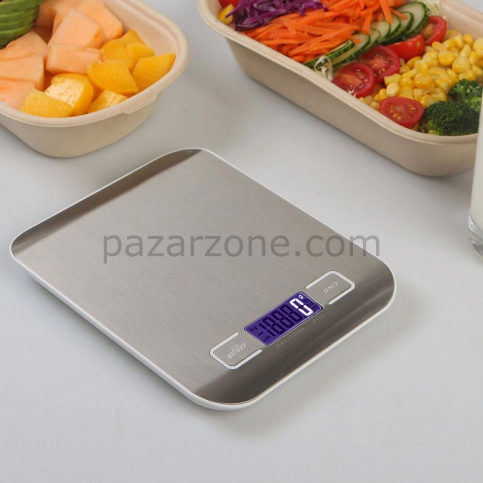 Lüx Dijital Mutfak Terazisi 5 Kg 1 Gr Hassas Paslanmaz Çelik + Pil