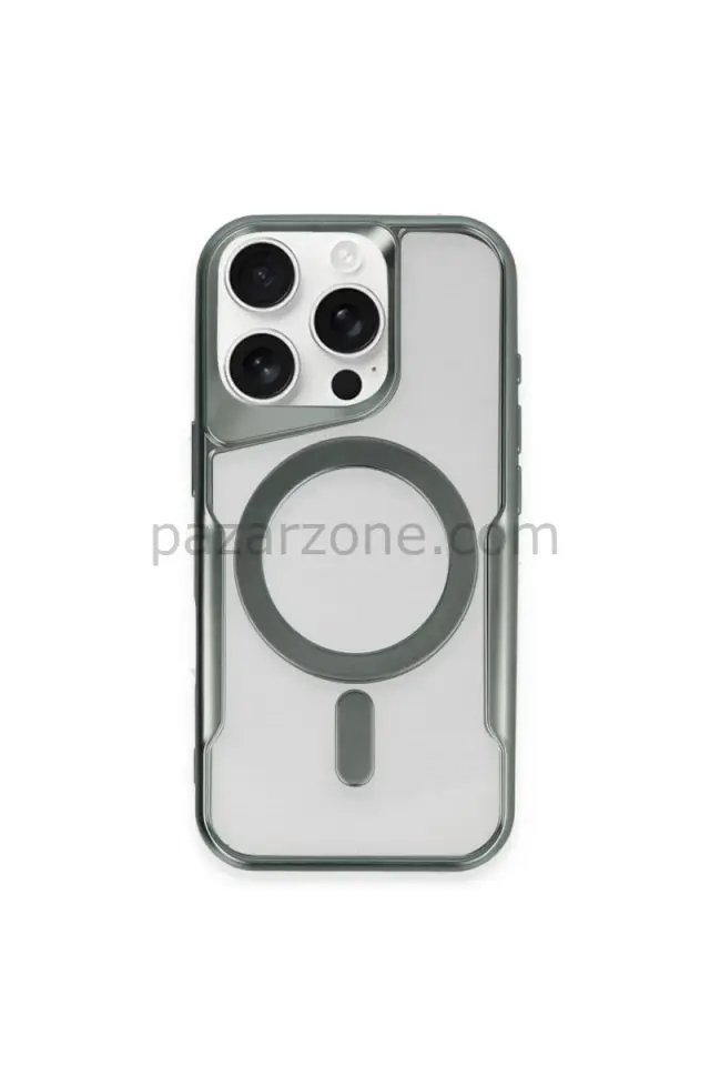 Newface Apple iPhone 14 Pro Kılıf Boyi Magsafe Silikon Kapak - Yeşil