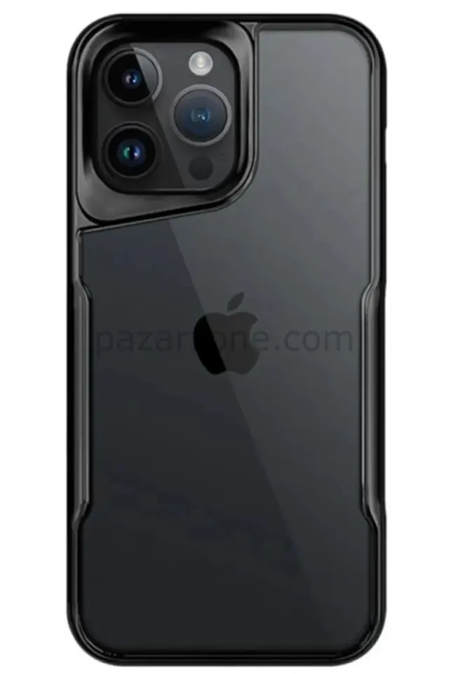 Newface Apple iPhone 15 Pro Max Kılıf Boyi Silikon Kapak - Siyah