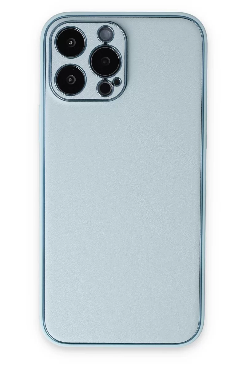 Newface Apple iPhone 14 Pro Kılıf Coco Deri Silikon Kapak - Sky Blue