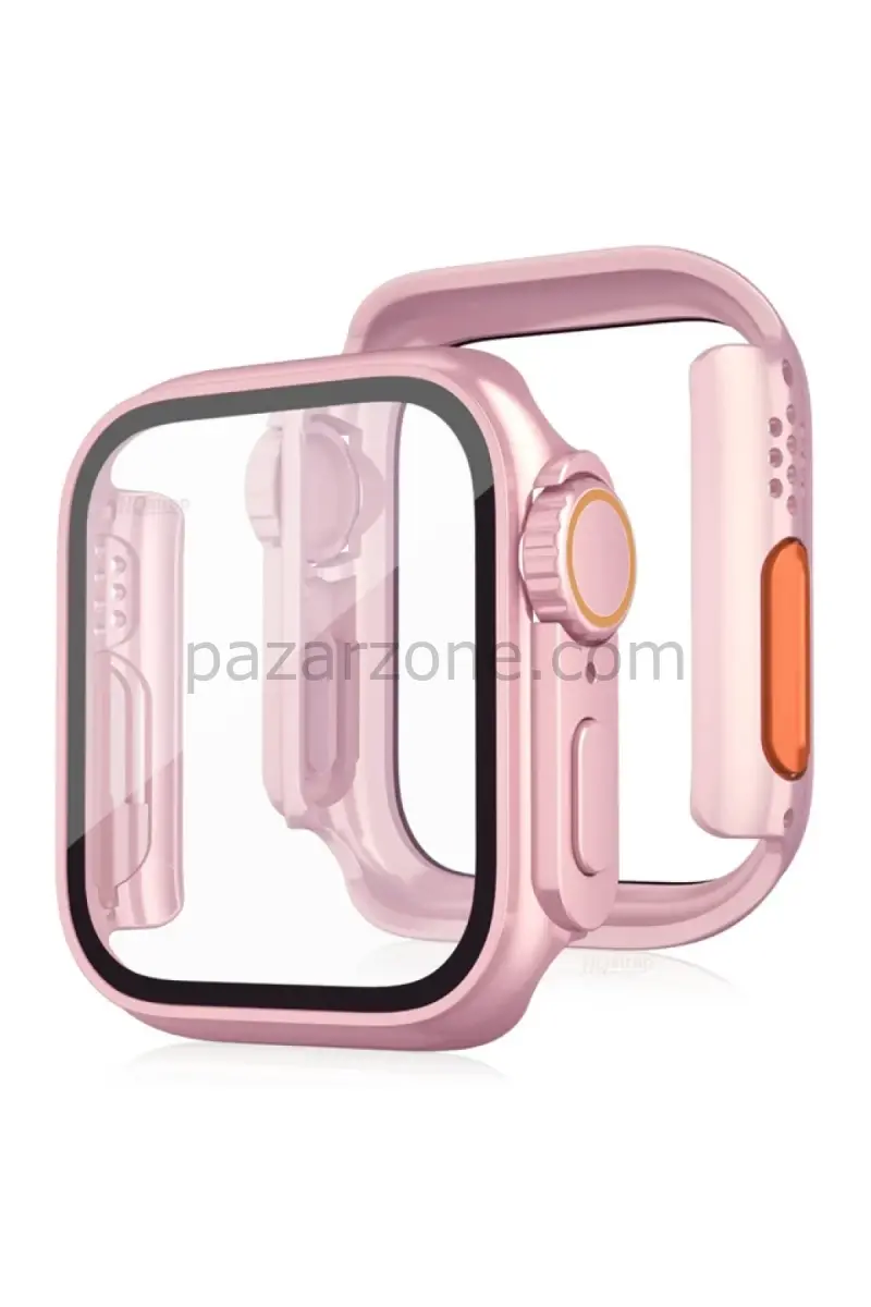 Newface Apple Watch 44mm Watch 49mm Kasa Dönüştürücü ve Ekran Koruyucu - Rose Gold