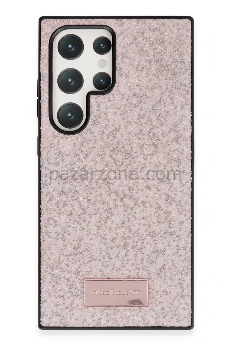 Onegif Samsung Galaxy S23 Ultra Bright Simli Kapak - Pembe