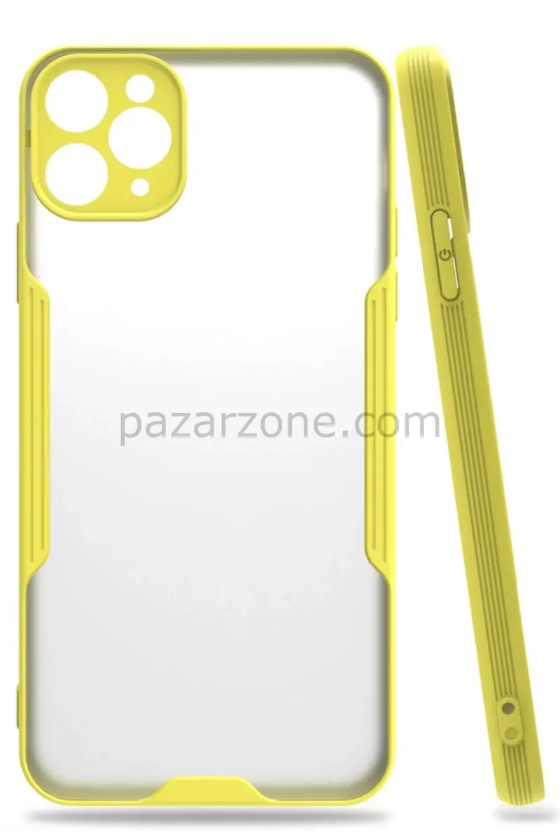 Newface Apple iPhone 11 Pro Max Kılıf Platin Silikon - Sarı